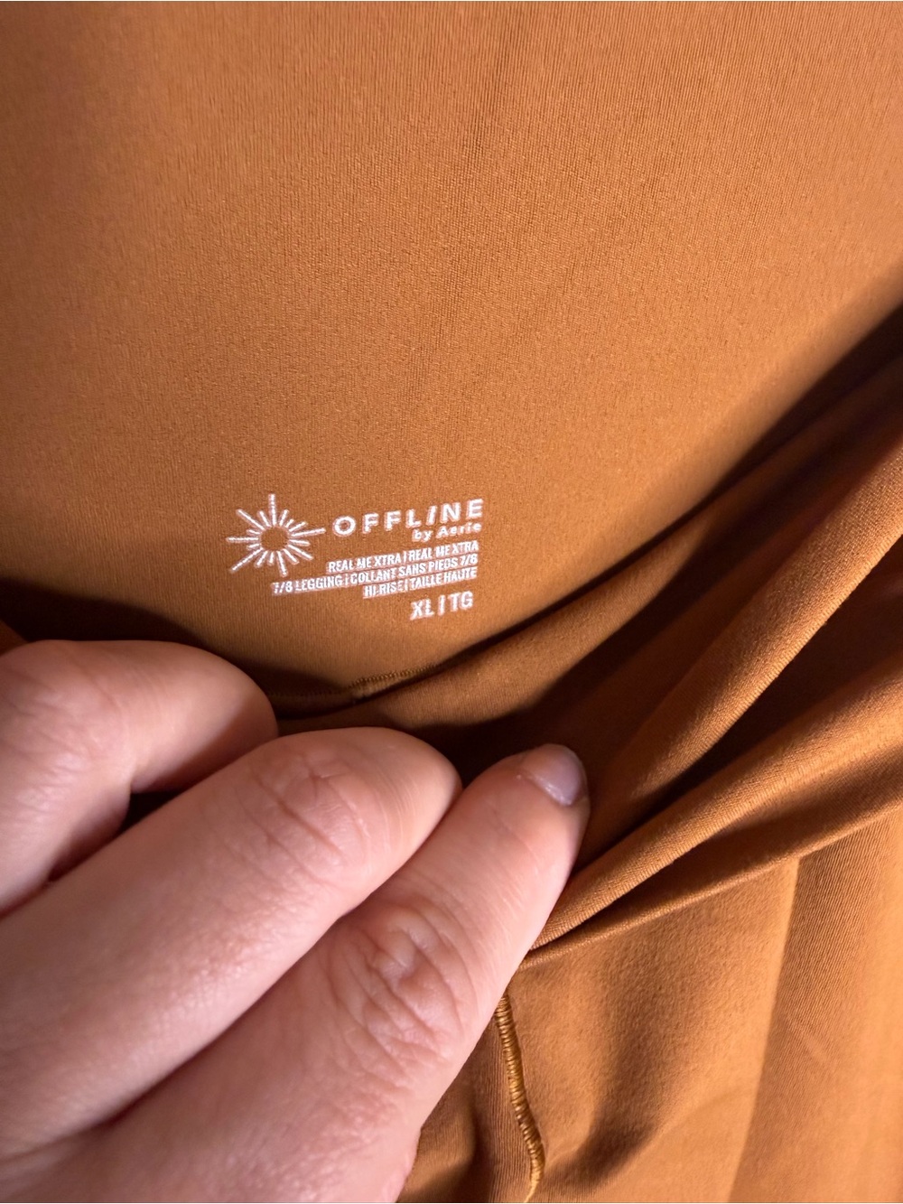 Offline by aerie High-Waist Cross-Front Leggings in Camel Brown - Picture 3 of 5